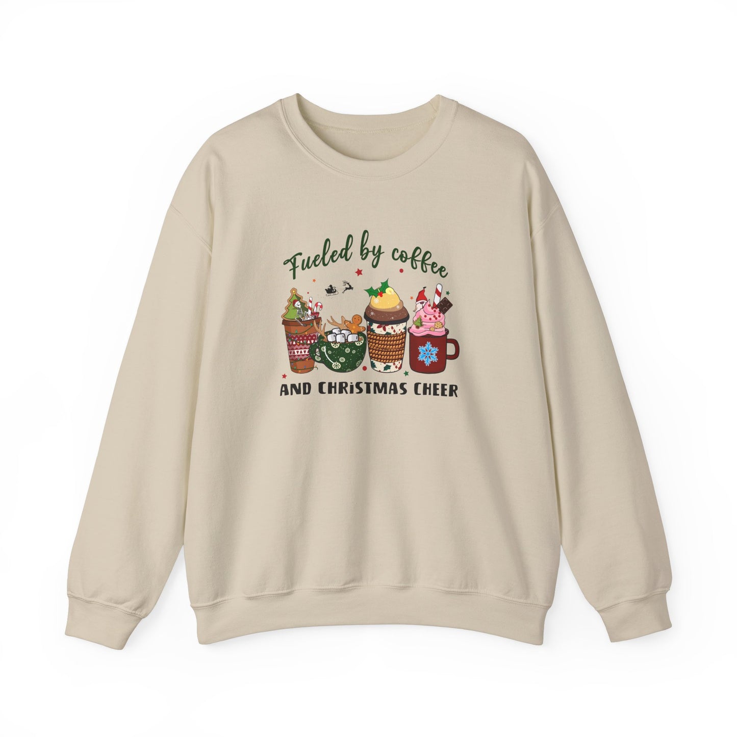 Fueled by Coffee and Christmas Cheer Crewneck Sweatshirt