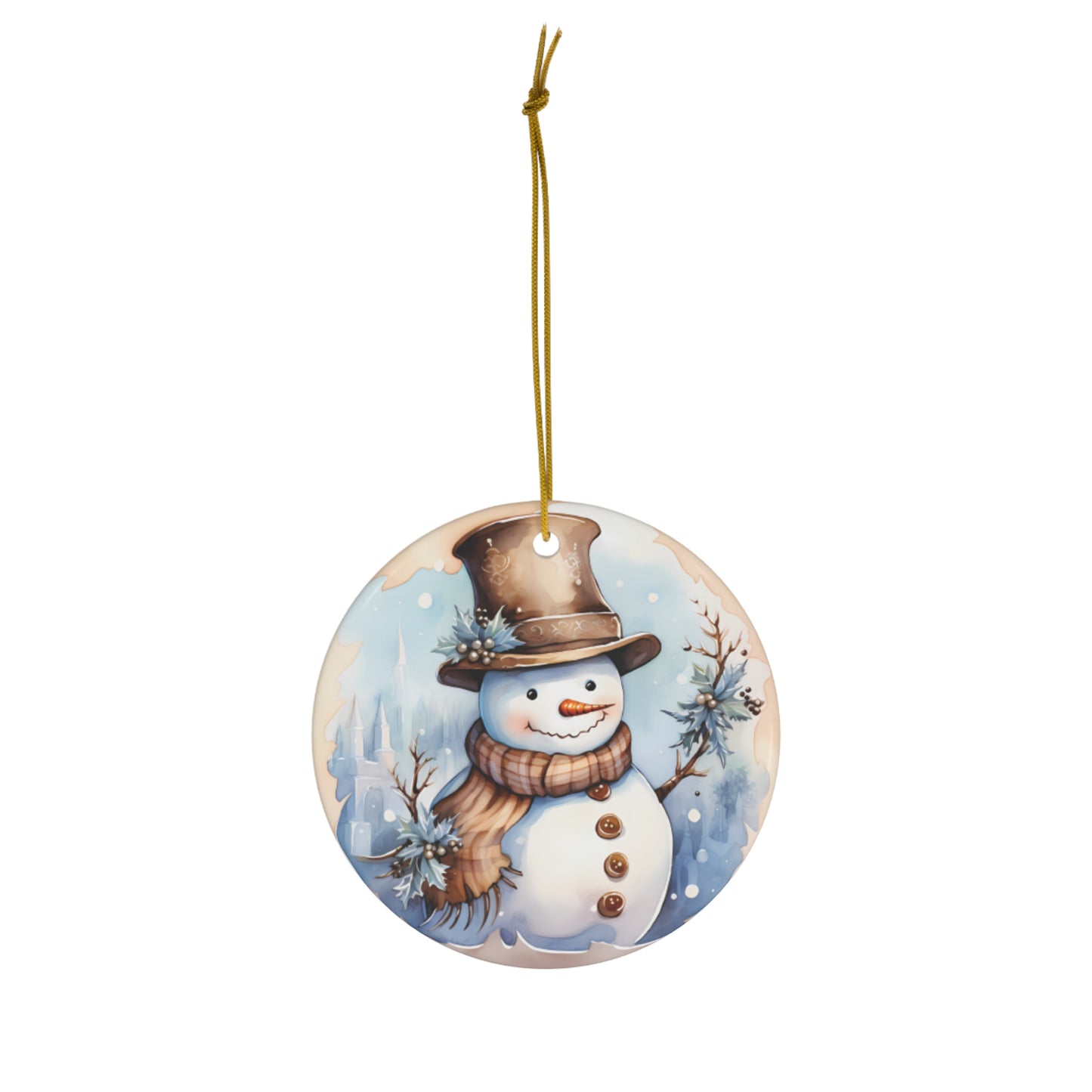 Let It Snow Ceramic Ornament