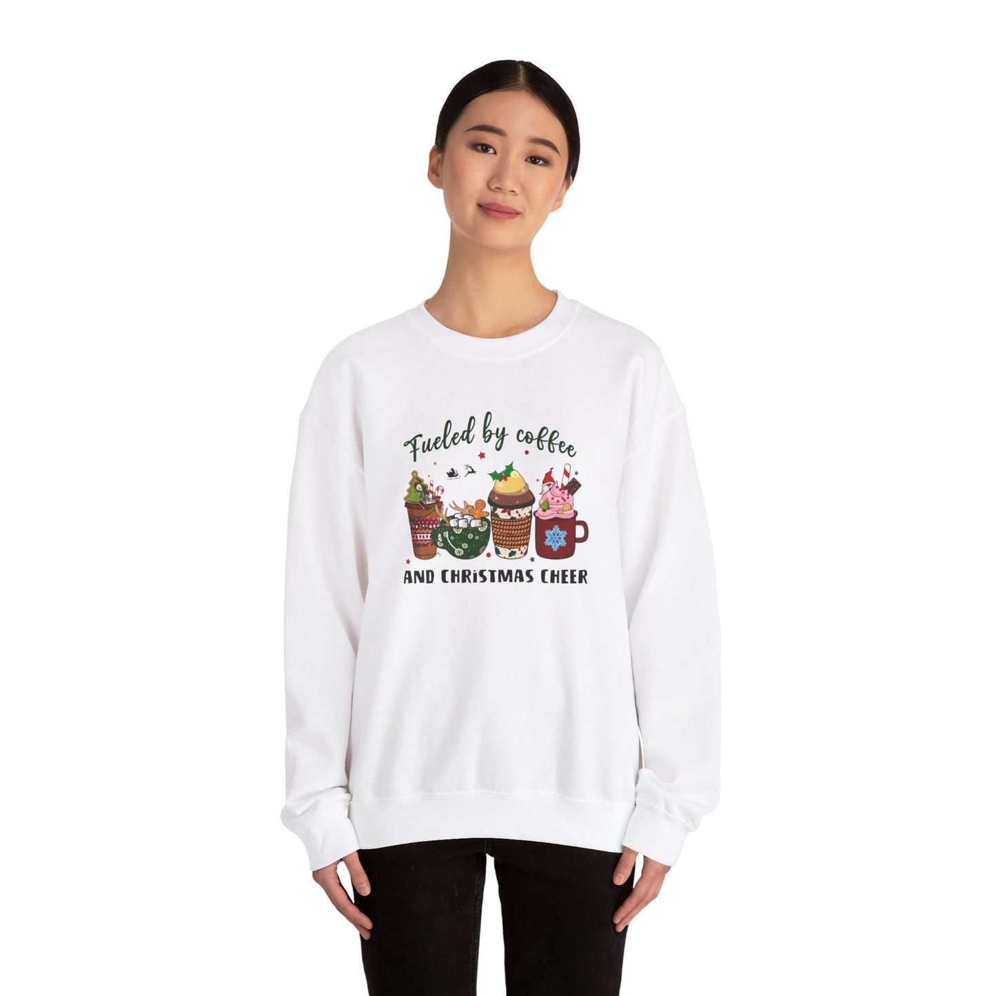 Fueled by Coffee and Christmas Cheer Crewneck Sweatshirt