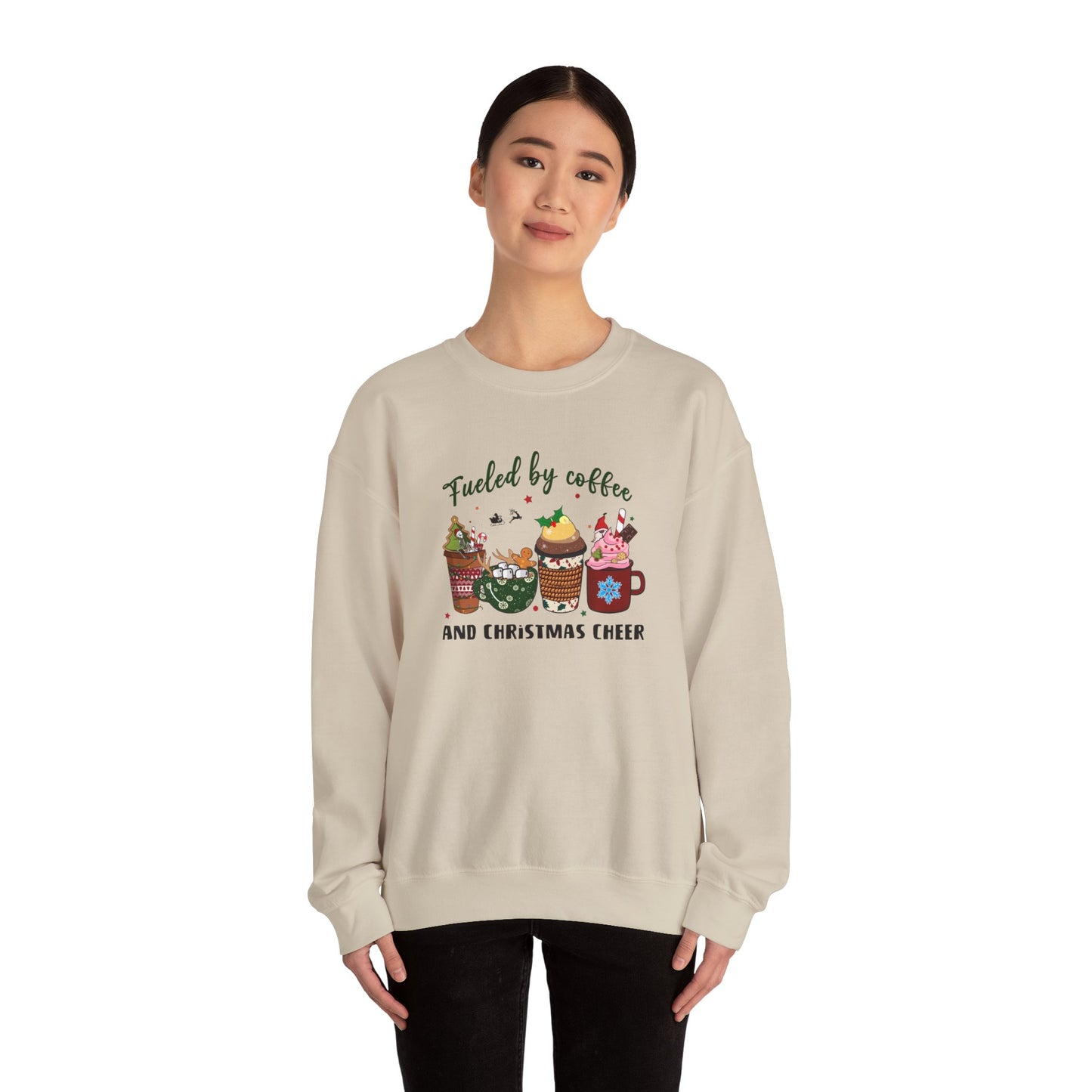 Fueled by Coffee and Christmas Cheer Crewneck Sweatshirt