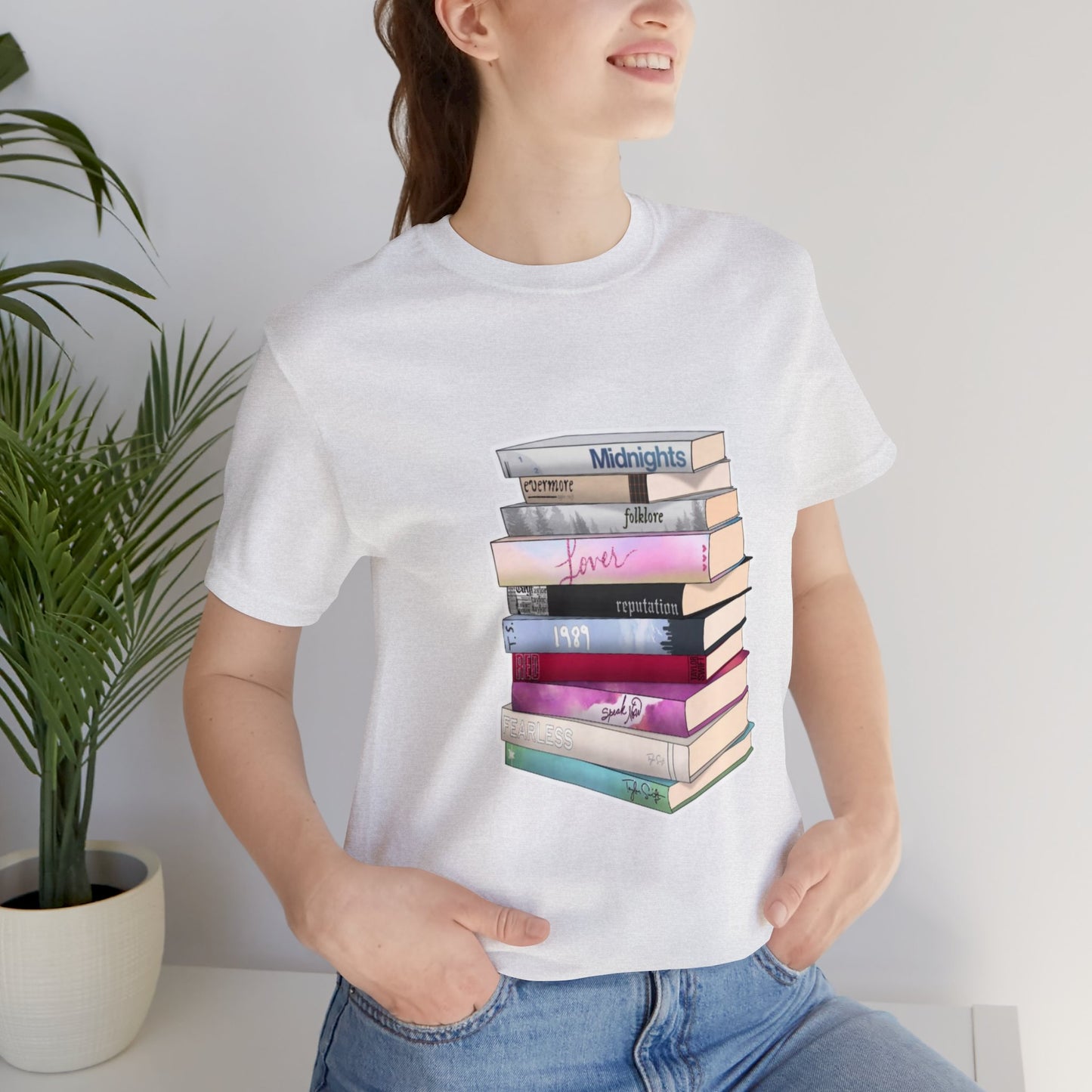 Taylor Swift Albums as Books-Unisex Jersey Short Sleeve Tee