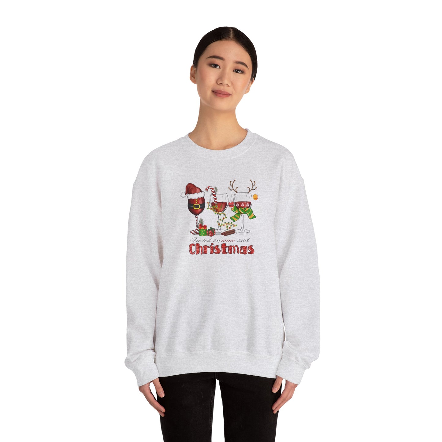 Fueled by Wine and Christmas Crewneck Sweatshirt