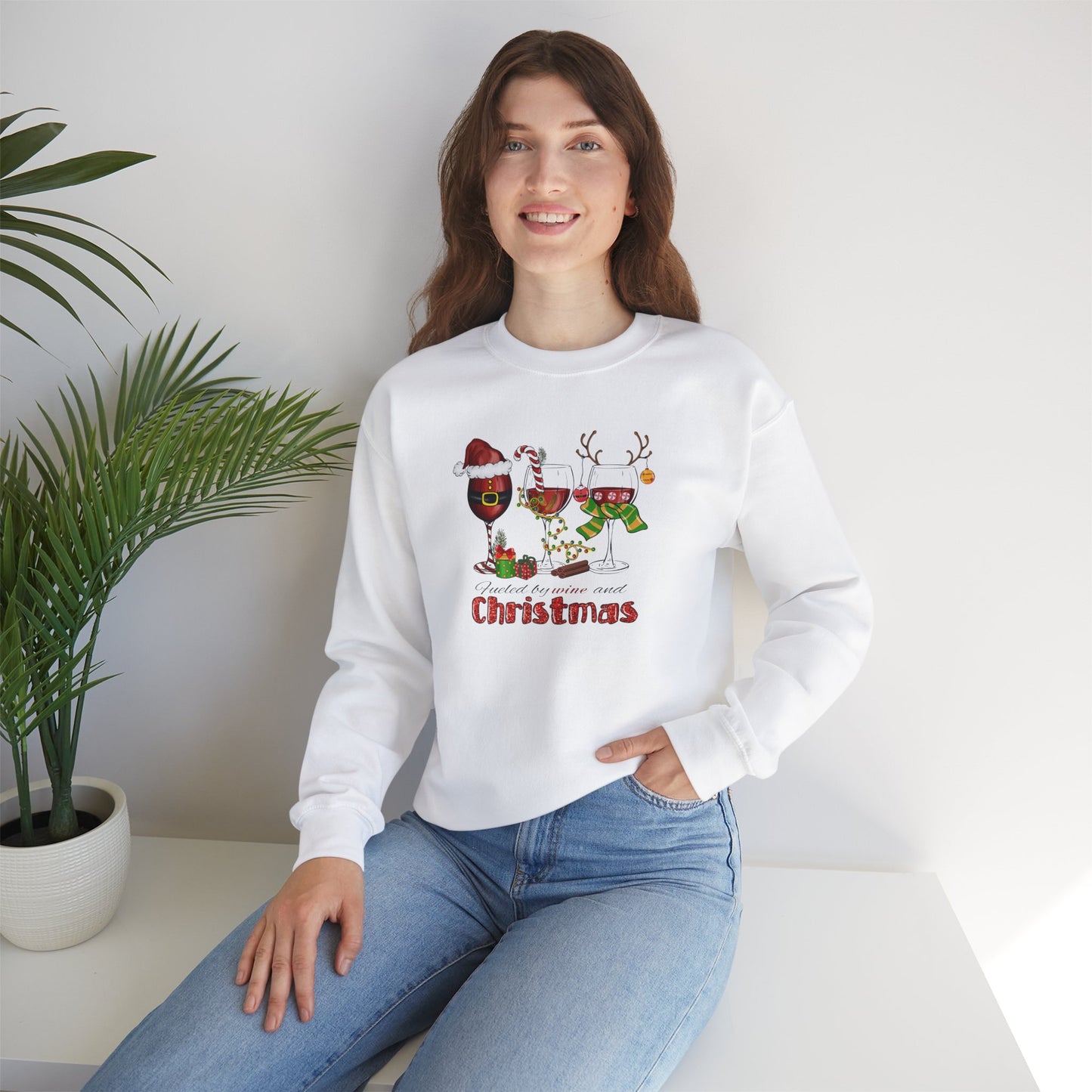 Fueled by Wine and Christmas Crewneck Sweatshirt