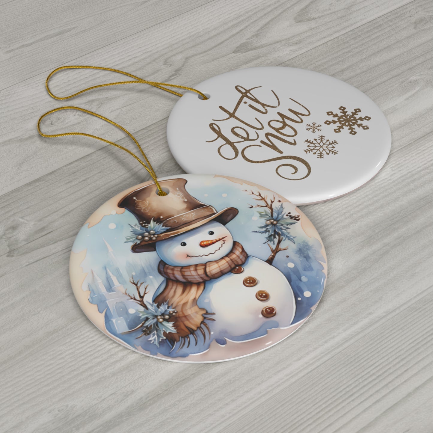 Let It Snow Ceramic Ornament
