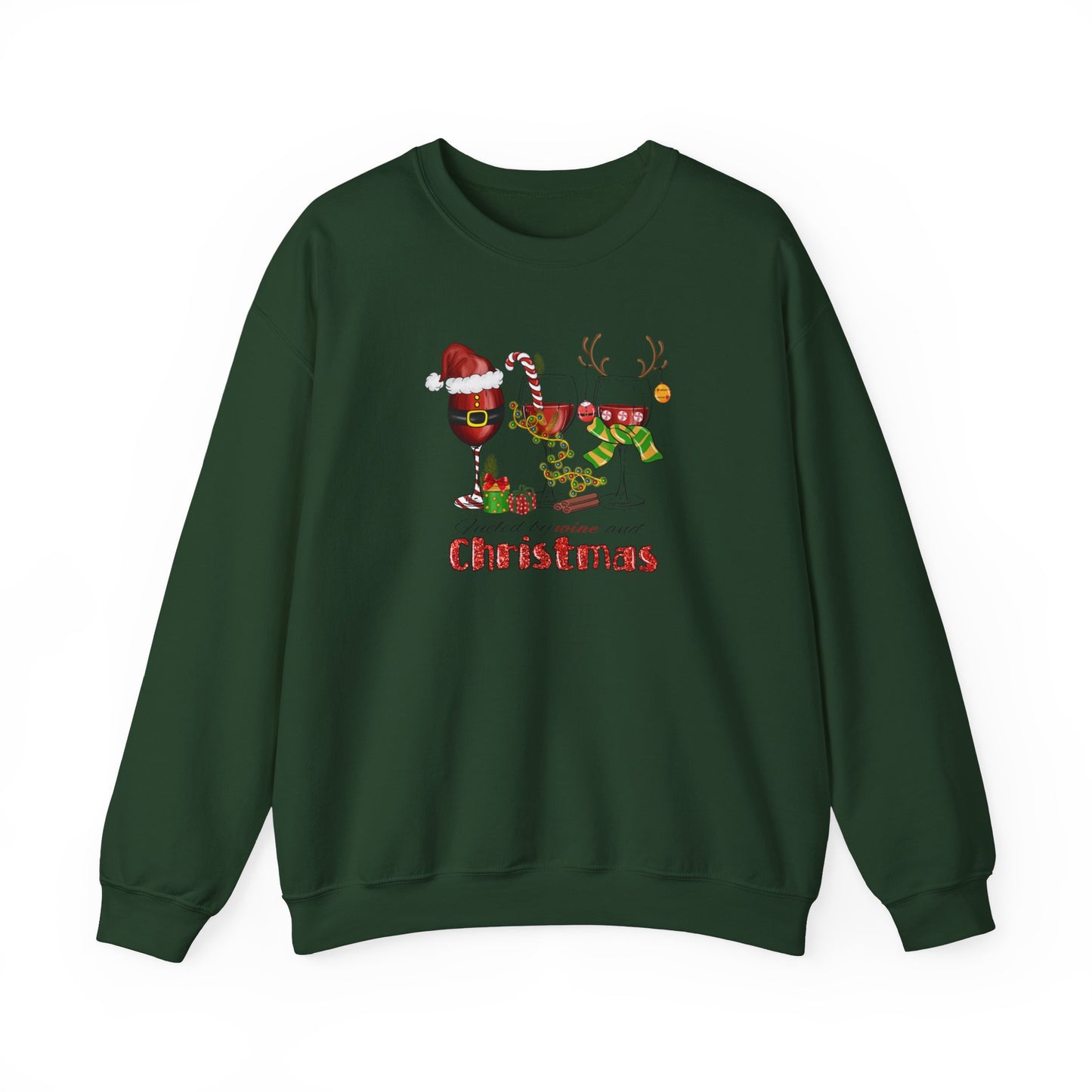 Fueled by Wine and Christmas Crewneck Sweatshirt