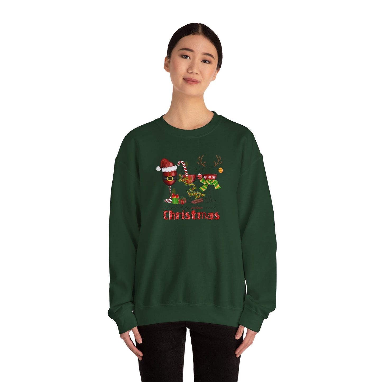 Fueled by Wine and Christmas Crewneck Sweatshirt