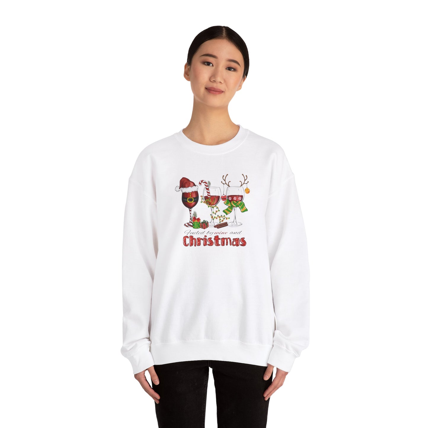 Fueled by Wine and Christmas Crewneck Sweatshirt