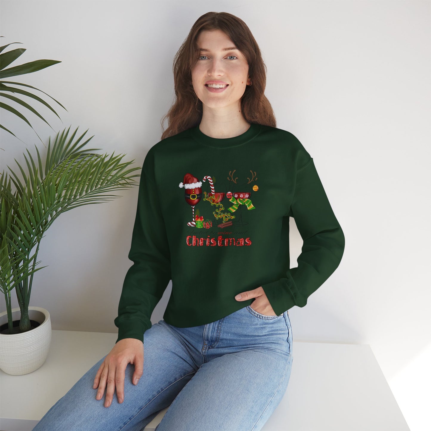Fueled by Wine and Christmas Crewneck Sweatshirt